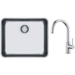 Set keukenkraan Franke Smart Glenda 115.0747.473, stalen spoelbak Franke Aton 122.0204.649