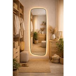 Baltica Design Stone Calm spiegel 50x155 cm met verlichting zwart 5904107932583