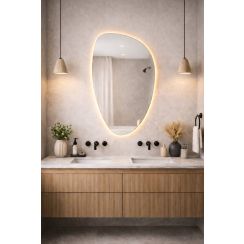Baltica Design Stone Fluid spiegel 55x92 cm met verlichting 5904107933115