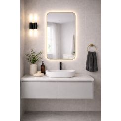 Baltica Design Stone Aura spiegel 60x90 cm met verlichting gouden 5904107932835