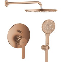 Set regendouche met arm Grohe Rainshower 26066DL0, bad- en douchekraan Grohe Lineare 24064DL1, 26574DL0, 26658DL0, 28388DA1