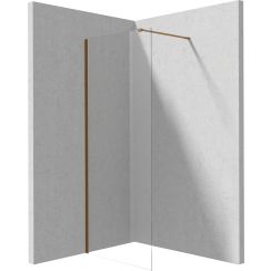 Deante Prizma inloopdouchewand 70 cm bruin geborsteld/helder glas KTJ_C37P