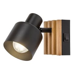Rabalux Noxelle wandlamp 1x10 W zwart-hout 73420