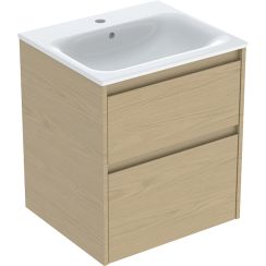 Geberit Selnova Square wastafel met kast 55 cm eik 504.137.PS.1