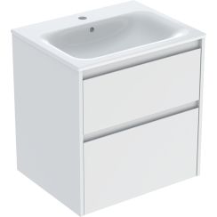 Geberit Selnova Square wastafel met kast 60 cm wit 504.138.00.1