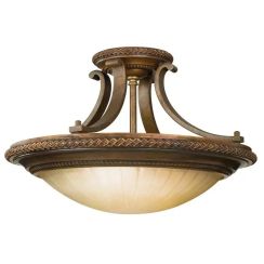 Elstead Lighting Kelham Hall plafondlamp 2x60 W gouden-bruin FE-KELHAM-HALL-SF