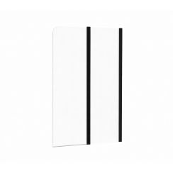 Ravak Chrome badscherm 100 cm tweedelig zwart glans/helder glas 7QRA0300Z1