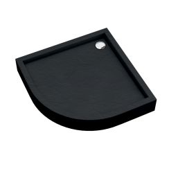 Schedpol Medium Black Stone halfronde douchebak 80x80 cm zwart 3.4733/C/ST