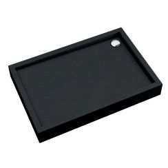 Schedpol Medium Black Stone rechthoekige douchebak 120x80 cm zwart 3.4738/C/ST