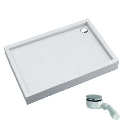 Schedline Favory Plus White Stone rechthoekige douchebak 100x80 cm wit 3ST.F1P-80100/B/ST