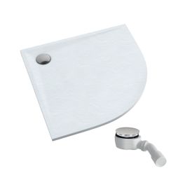 Schedpol Etrusco White Stone halfronde douchebak 80x80 cm wit 3.463/B/ST