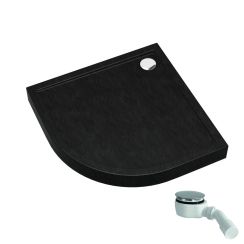 Schedpol Competia New Black Stone halfronde douchebak 80x80 cm zwart 3.4633/C/ST