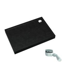 Schedpol Competia New Black Stone rechthoekige douchebak 120x80 cm zwart 3.4638/C/ST