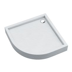 Schedpol Medium White Stone halfronde douchebak 90x90 cm wit 3.4734/B/ST