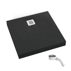Schedpol New Horizons Black Stone vierkante douchebak 100x100 cm zwart 3.3402/C/ST-M2