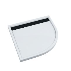 Schedpol Ajax B&W halfronde douchebak 90x90 cm wit-zwart 3.4227-M/C/G