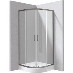 Deante Funkia Evo cabine met douchebak 80x80 cm halfrond grafiet mat/helder glas KYPZD088P