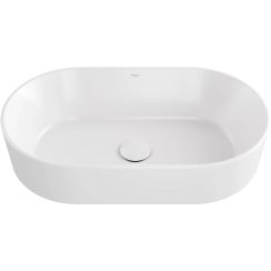 Besco Lova wastafel 53x31 cm ovaal opbouw wit glans UNC-53-LOB