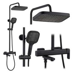 Rea Arlo doucheset wand met regendouche zwart REA-P7440