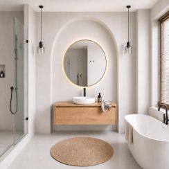 Baltica Design Aluma spiegel 80x80 cm rond met verlichting gouden 5904107933962