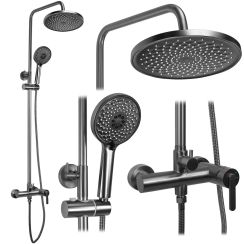 Rea Ontario doucheset wand met regendouche grafiet REA-P9495