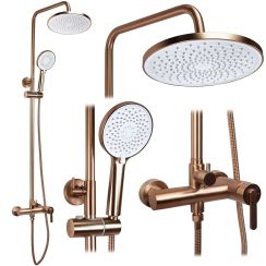 Rea Ontario doucheset wand met regendouche koper REA-P9496