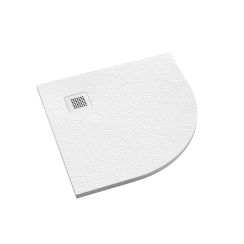 Schedpol Kalait Grooved White Stone halfronde douchebak 90x90 cm wit 3.3104/B/GR-M2