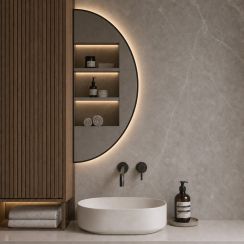 Baltica Design Aluma spiegel 50x100 cm met verlichting zwart 5904107934495