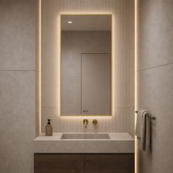 Baltica Design Aluma spiegel 50x70 cm rechthoekig met verlichting gouden 5904107934211