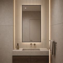 Baltica Design Aluma spiegel 50x60 cm rechthoekig met verlichting zwart 5904107934136