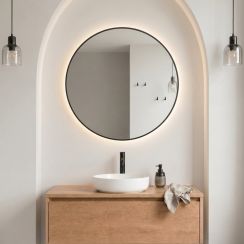 Baltica Design Aluma spiegel 100x100 cm rond met verlichting zwart 5904107934075