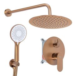 Rea Drop doucheset inbouw met regendouche koper REA-P9660