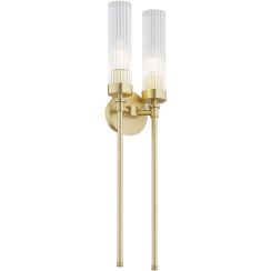 Argon Preston wandlamp 2x7 W messing-doorzichtig 7291