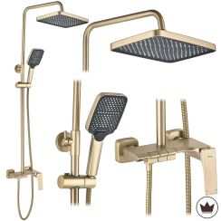 Rea Joe doucheset wand met regendouche gouden REA-P5656