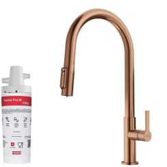 Set keukenkraan Franke Maris Slim Clear Water J Pull-Out 120.0736.602, filter onder spoelbak Franke Pro M Connect 150.0752.886