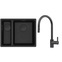 Set spoelbak van graniet Franke Maris 125.0740.839, keukenkraan Franke Eos 115.0613.671