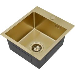 Ruvetti Look stalen spoelbak 45x40 cm gouden 5003L_PVD_CH40_W