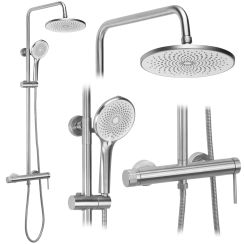 Rea Foss doucheset wand met regendouche staal REA-P5646