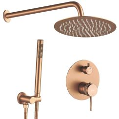 Rea Lungo Grip doucheset inbouw met regendouche koper REA-P5651