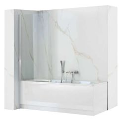Rea Lagos badscherm 70 cm uit één stuk chroom /helder glas REA-W7639