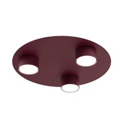 Emibig Bolx plafondlamp 3x10 W bourgondisch rood 1806/3