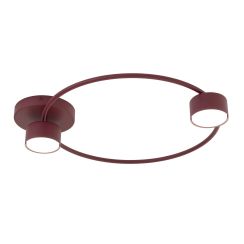 Emibig Lucio plafondlamp 2x10 W bourgondisch rood 1808/2