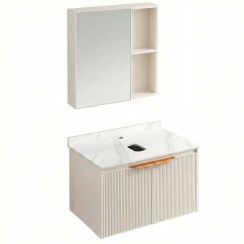 Rea Mario badkamermeubelset 58.5x46x39.5 cm hangend onder de wastafel beige REA-M0033