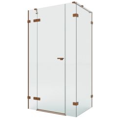 New Trendy Eventa Copper Brushed douchecabine 130x80 cm rechthoekig koper geborsteld/helder glas EXK-8095