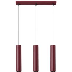 Sollux Lighting Lagos hanglamp 3x10 W bourgondisch rood SL.2082
